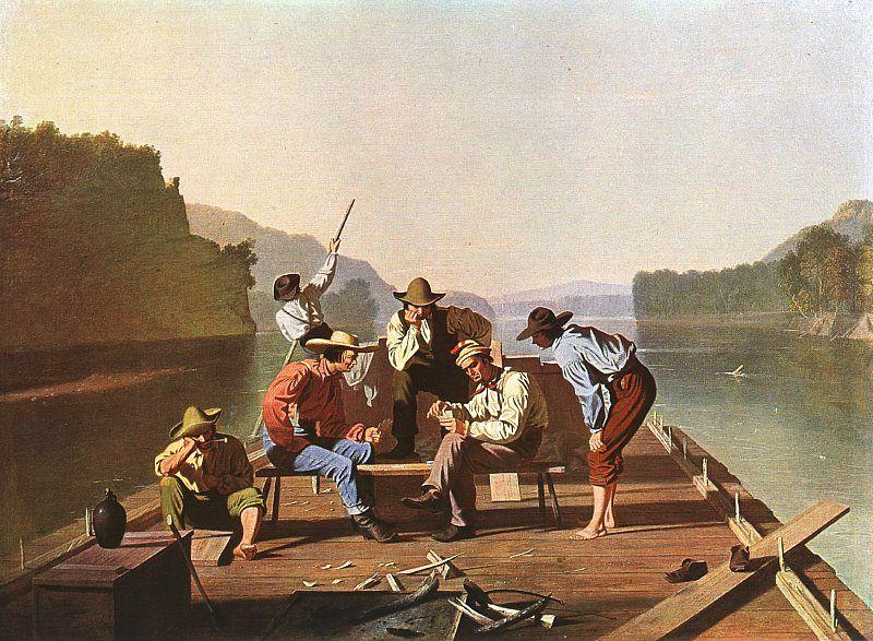 Bingham, George Caleb Raftsmen Playing Cards Sweden oil painting art